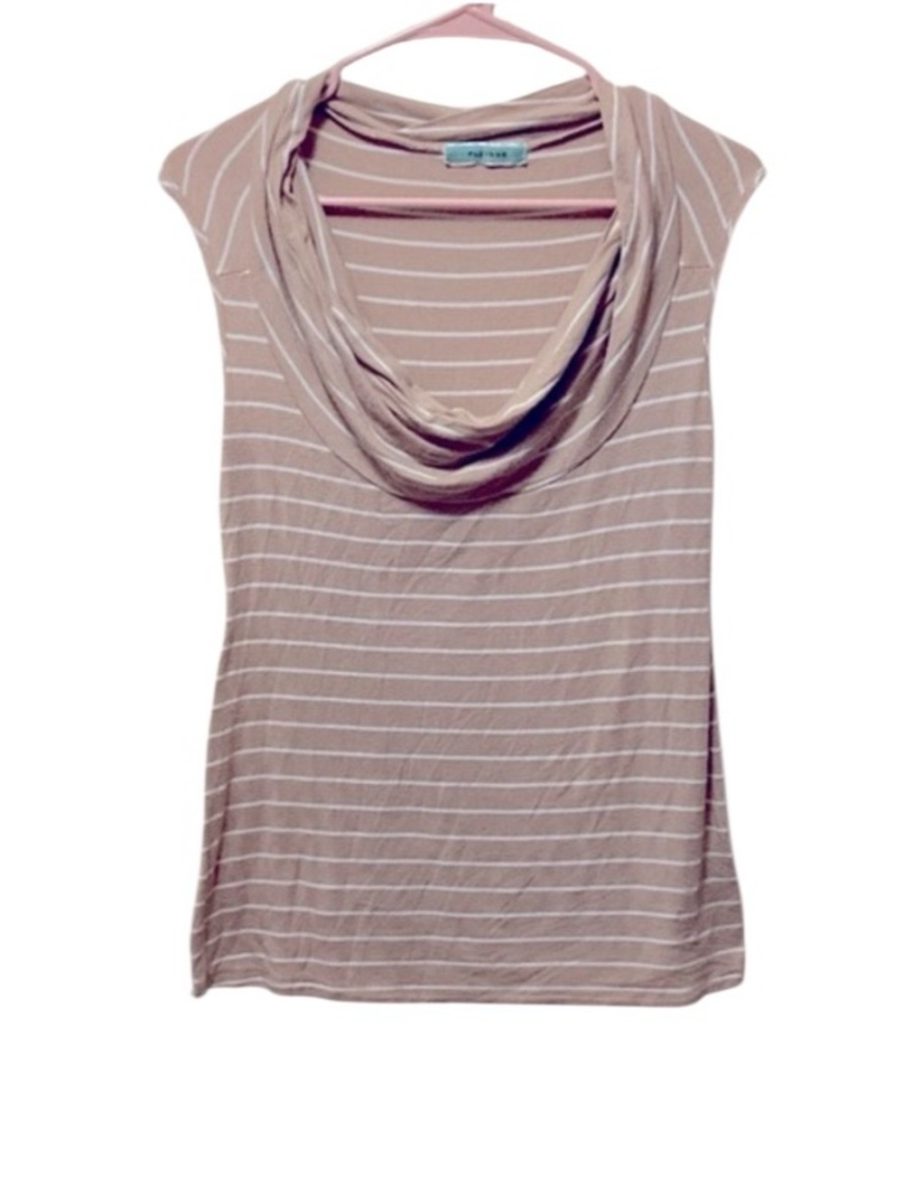 Anthropologie Tan Stripe Cowl Blouse!
